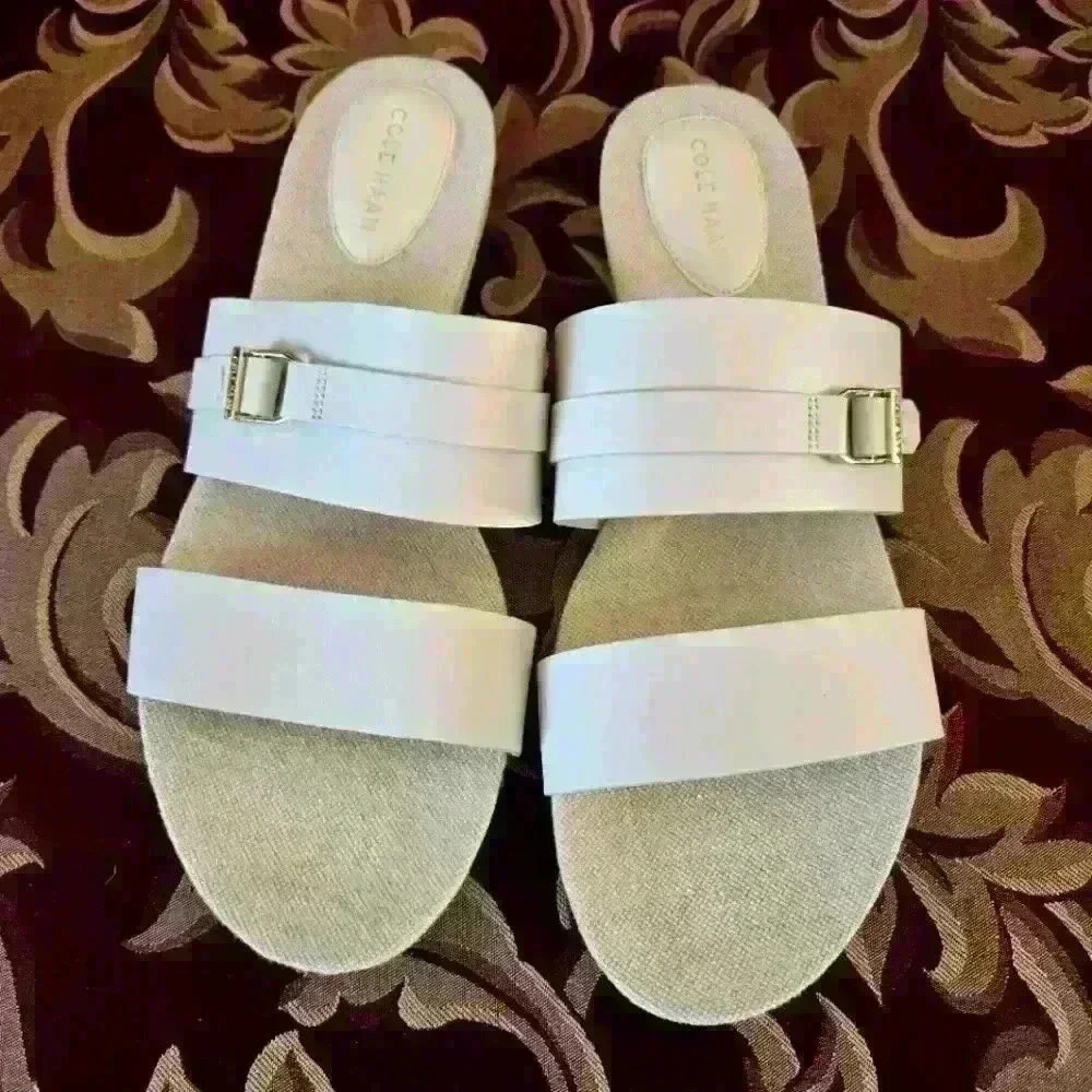 Cole Haan Feancine Demi Wedge Slide -Size 10B Ivory - Picture 1 of 6